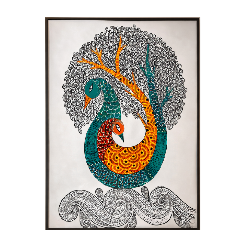 Gond Art Canvas Painting 02
